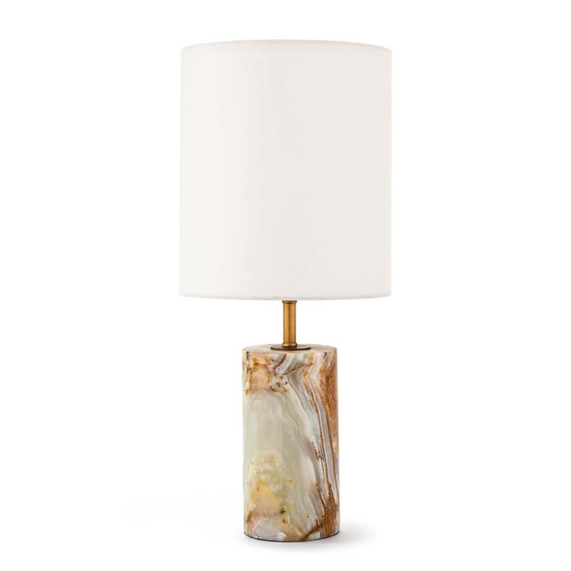 Not Yet Made - Made To Order Regina Andrew Jade and Brass Mini Cylinder Lamp For Sale - Image 5 of 5