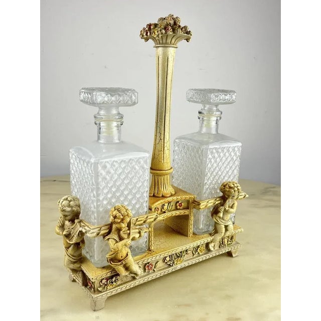 Oil/Vinegar Bottles with Holder, Italy, 1960s, Set of 3 For Sale - Image 10 of 12