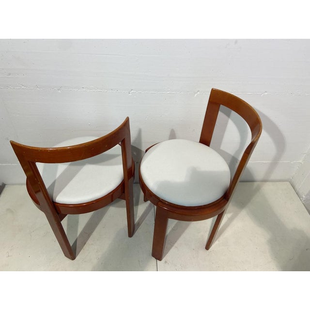 Italian Red Lacquered Wooden Breakfast Table and Chairs by Gianfranco Frattini, 1975, Set of 5 For Sale - Image 15 of 16