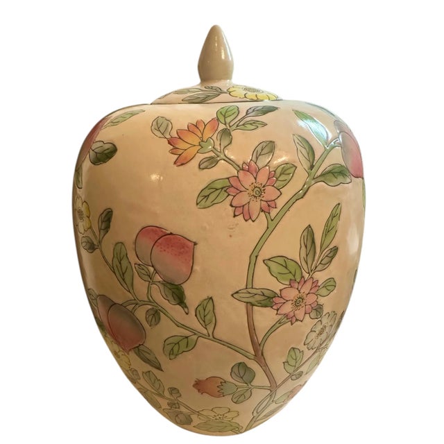 Vintage Chinoiserie Lidded Ginger Jar For Sale - Image 10 of 12
