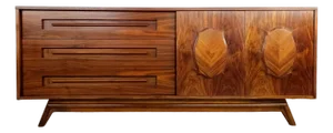 1960s Stately Restored Mid Century Modern Long Dresser Credenza Walnut Young, Attributed