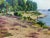 1970s 1970s Oil Painting Rest by the River Leonid Konstantinovich Kudryavtsev For Sale - Image 5 of 9
