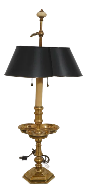 1970s Chapman Brass Table Lamp W. Tole Shade
