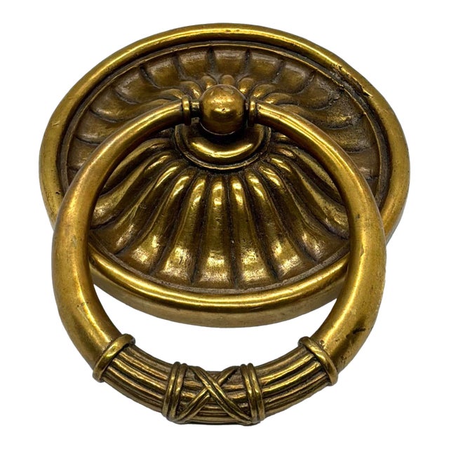 Henredon Large Ring Pull Antique Brass For Sale