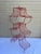 Vintage Mid-Century Atomic Pagoda Nine Tier Tole Plant Stand - Newly Painted Red For Sale - Image 4 of 6