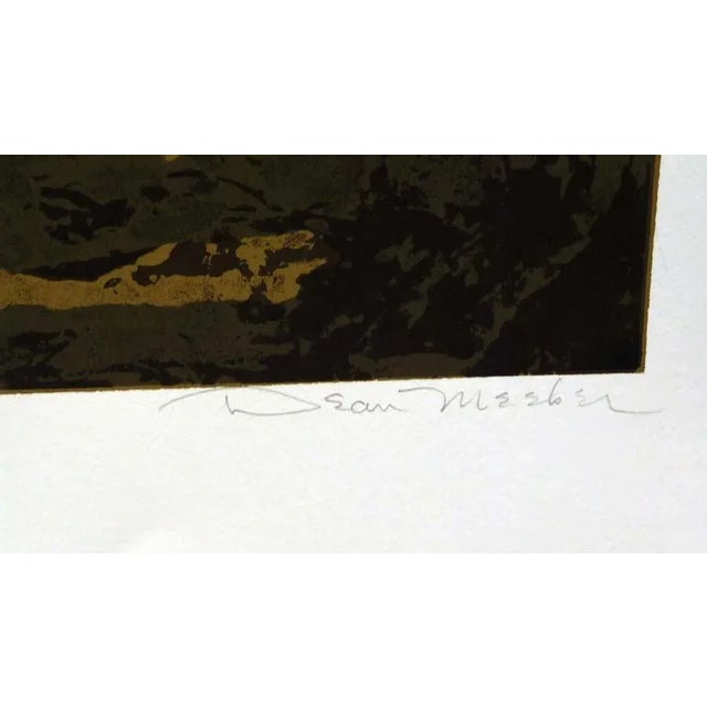 Dean Meeker Vigil Original Signed Intaglio Collagraph Art Artwork For Sale - Image 4 of 8