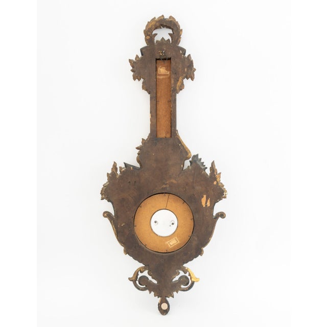Italian Baroque Style Ebonized & Gilt Barometer For Sale - Image 10 of 11