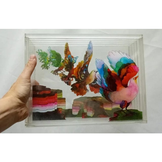 Vintage Acrylic Glass Showcase Decorative For Sale - Image 4 of 12