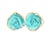 18K Yellow Gold Turquoise Flower Carved Earrings. Each earring features a beautifully carved natural turquoise, showcasing...