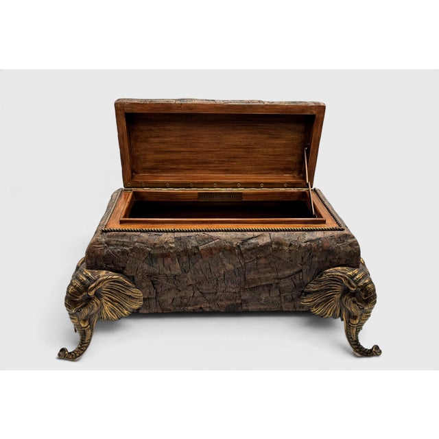 Maitland - Smith Maitland Smith Elephant Box With Brass Mounts For Sale - Image 4 of 14