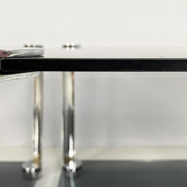 Italian Modern Coffee Tables in Smoked Glass and Chromed Metal, 1980s, Set of 2 For Sale - Image 10 of 18