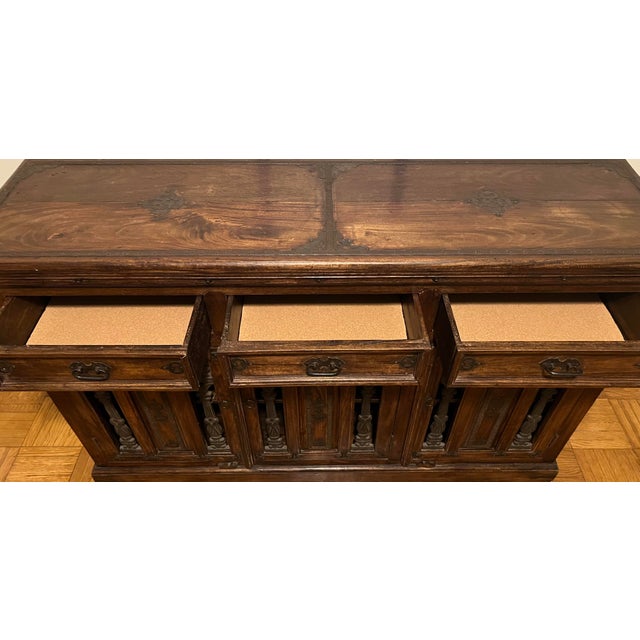 Vintage Artisan Solid Wood Sideboard / Credenza For Sale - Image 9 of 13