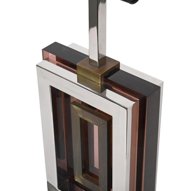 Table Lamp in Acrylic Glass, Chrome and Brass by Romeo Rega, Italy, 1970s For Sale - Image 18 of 18