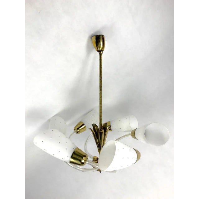 Metal Bohemian Chandelier from Napako, Czech, 1960s For Sale - Image 7 of 8