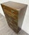 Brown Vintage Japanese Tansu Style Oak and Engraved Brass Cabinet For Sale - Image 8 of 10