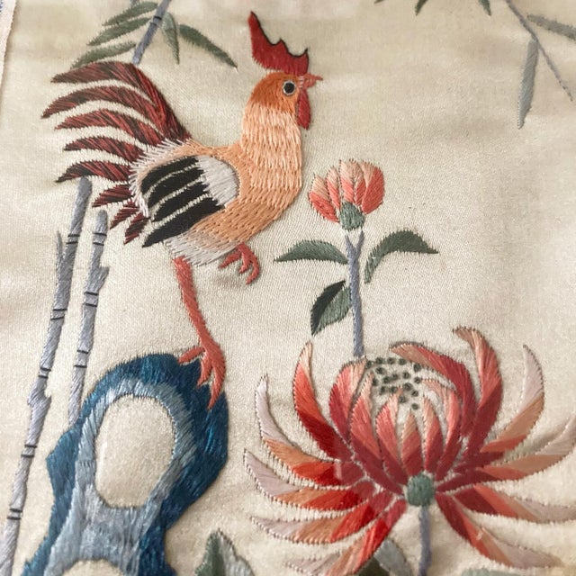 Antique Late 19th Century Silk Embroidered Panel For Sale In Philadelphia - Image 6 of 11