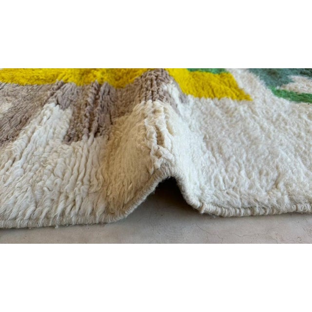 Yellow 2020's Moroccan Abstract Wool Rug - 9.8 X 6.6 Ft For Sale - Image 8 of 10