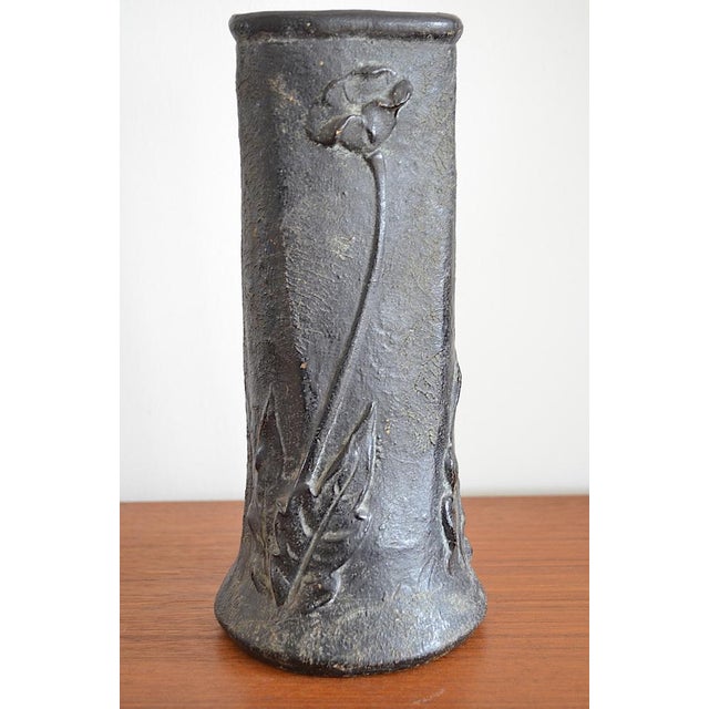 Art Nouveau Ceramic Vase with Floral Motif, 1910s For Sale - Image 4 of 11