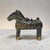 A striking vintage Chinese ceramic horse rendered in a deeply atmospheric drip glaze palette of bronze, green, and black....
