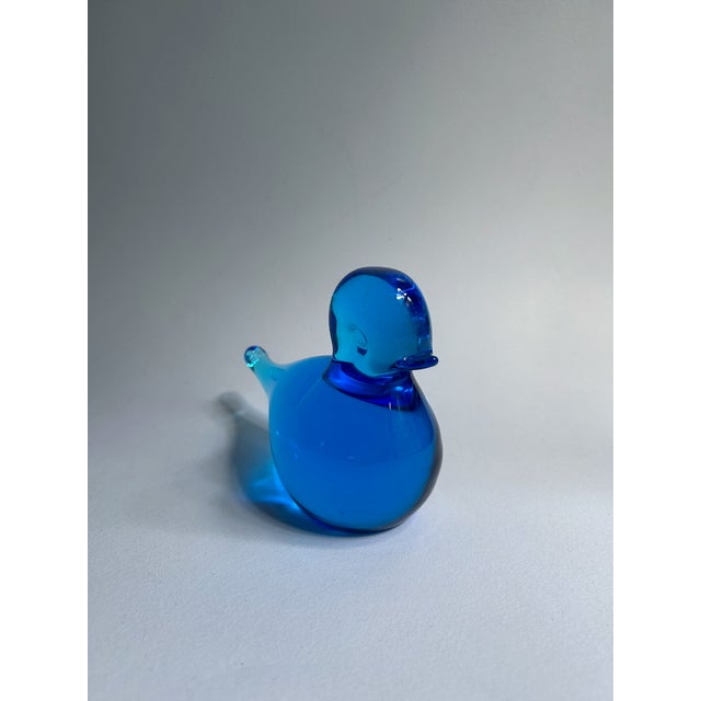 F M Konstglas Solid Blue Art Glass Bird, C. 1970 For Sale - Image 4 of 17