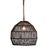 Organic Modern Black Rattan & Rope Pendant Light For Sale - Image 4 of 6