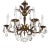 Antique 6 Arm 6 Light Svelte Shimmering Brass Cut Lead Glass Crystal Chandelier For Sale