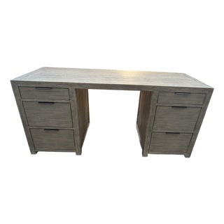 Rh Laguna Storage Desk – Grey Driftwood For Sale