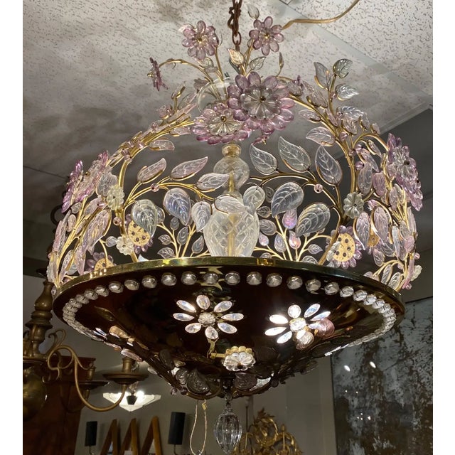 Mid 20th Century ncredible 6-Light Midcentury French Chandelier After Maison Baguès, Paris For Sale - Image 15 of 18