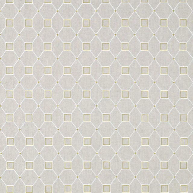 Sanderson Baroque Trellis Fabric in Daffodil/Linen - a Sample For Sale