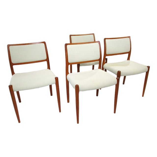 Niels O. Moller Teak Upholstered Dining Chairs by j.l. Moller Denmark For Sale