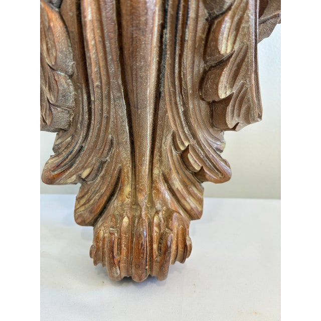 Vintage Carved Wood Wall Corbel Shelf With Classical Detailing For Sale - Image 12 of 12