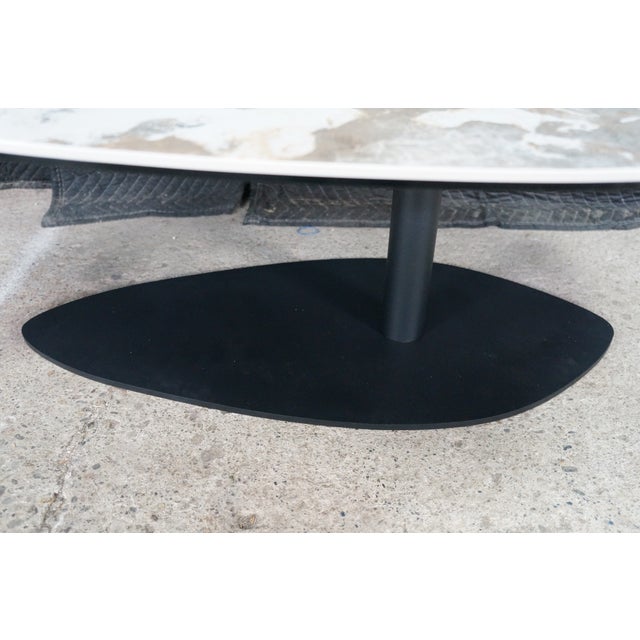 Late 20th Century Lerin Ceramic Faux Marble Modern Contemporary Coffee Table 57" For Sale - Image 5 of 16
