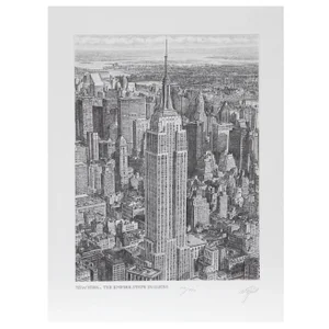 Walter Tjart NY The Empire State Building Etching