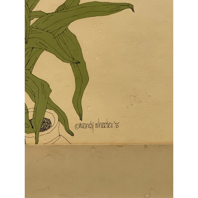 Vintage Botanical Tiger Lily Illustration by Wendy Wheeler, Signed, Framed Floral Art. For Sale - Image 9 of 10