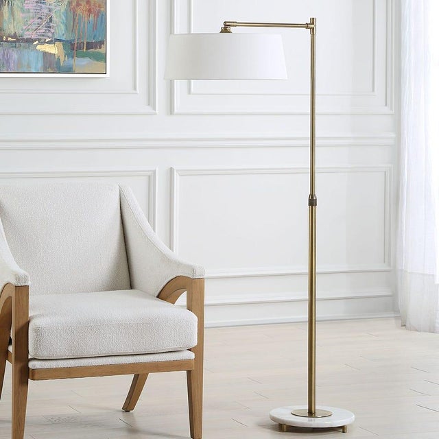 Metal Brass Finish Floor Lamp For Sale - Image 7 of 7