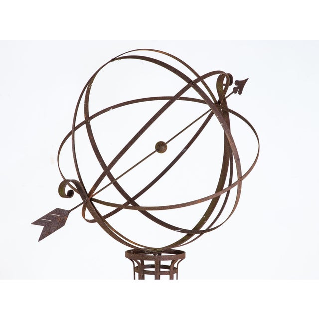 English Mid-20th Century Iron Armillary Sphere on Stand For Sale - Image 11 of 14
