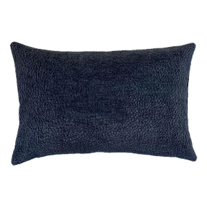 Vintage Navy Blue Reversible Boucle Pillow