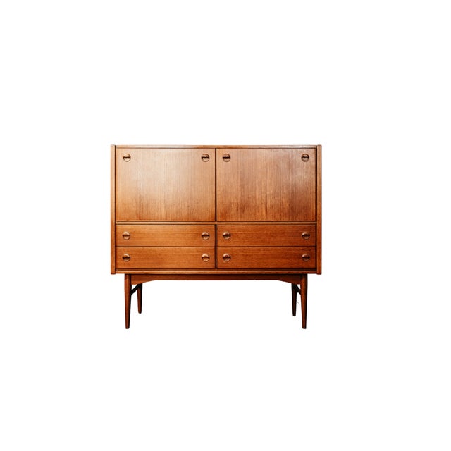 Scandinavian Teak Bar Cabinet with Integrated Secretary Desk, 1960s For Sale - Image 9 of 9