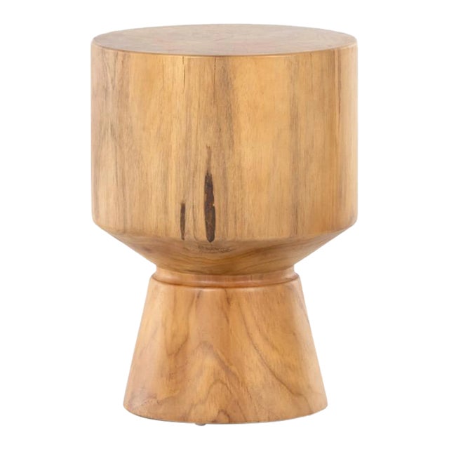 Four Hands Jovie Outdoor End Table, Natural Teak For Sale
