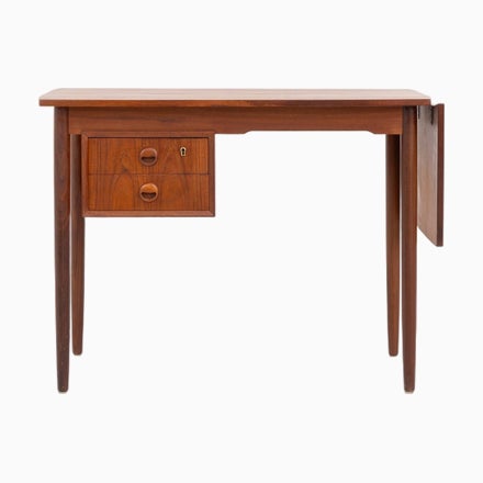 Freestanding Drop-Leaf Desk in Teak For Sale - Image 12 of 12