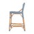 Creanly 25.25 in. Seat Height Rectangular Rattan Counter Stool with Back, Baby Blue/ Natural Rattan Frame For Sale In Chicago - Image 6 of 9