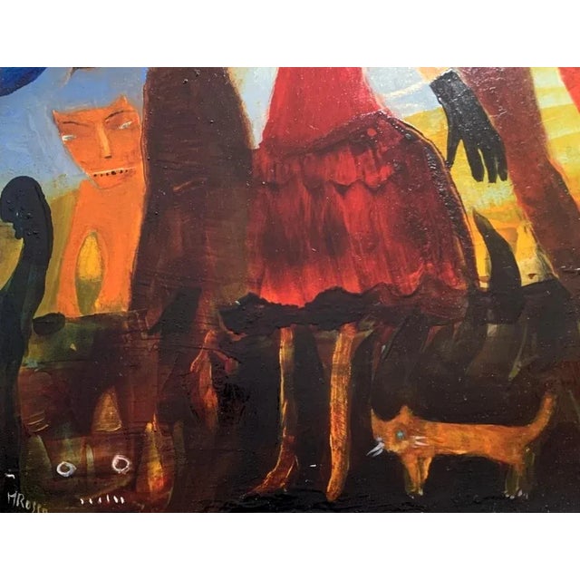 Monika Rossa, A Walk, Oil on Board For Sale - Image 3 of 5