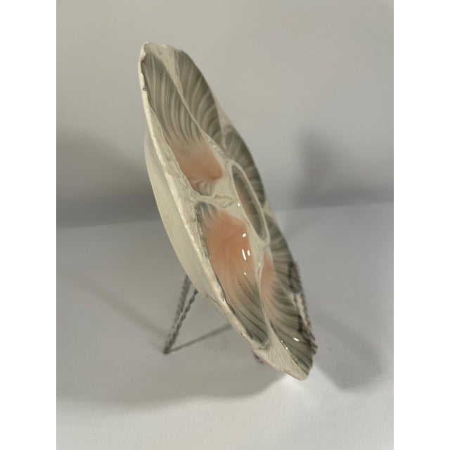1920s 1920s French Sarreguemines Majolica Oyster Plate For Sale - Image 5 of 11