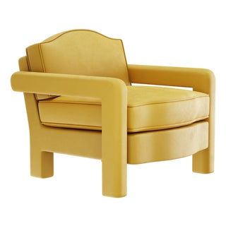 Daffodil Velvet Elio Lounge Chair by Ceraudo For Sale