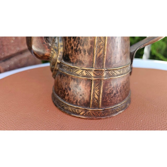 Metal Art Deco Tibetan Copper Pitcher with Brass Fittings, 1920s, Set of 2 For Sale - Image 7 of 11
