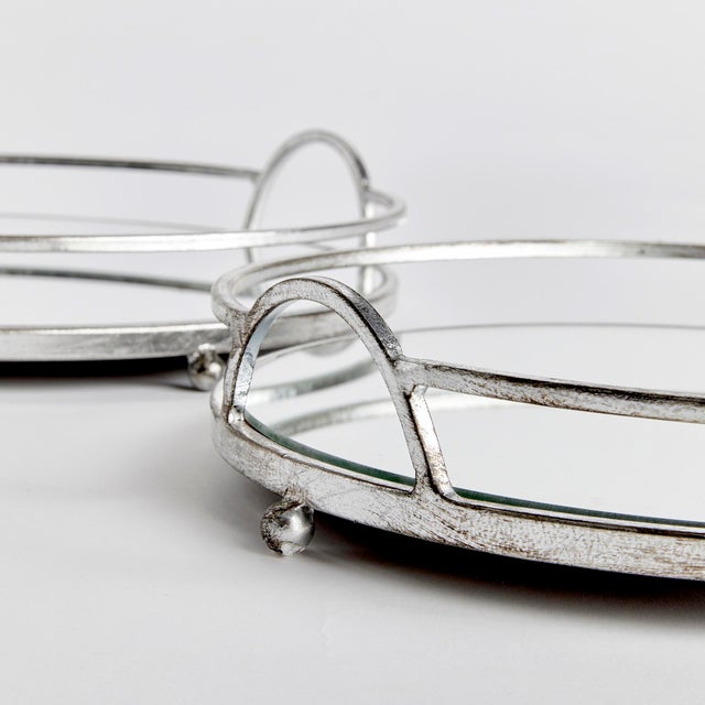 Arts & Crafts Hudson Mirrored Trays, Set Of 2 For Sale - Image 3 of 3