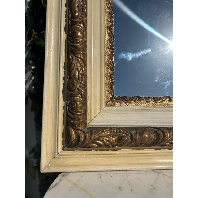 Hollywood Regency Vintage Wood & Gilt Framed Mirror For Sale - Image 3 of 10