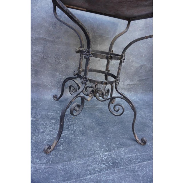 1930s Spanish Revival Meets Egyptian Revival Tile-Top Table For Sale - Image 4 of 7