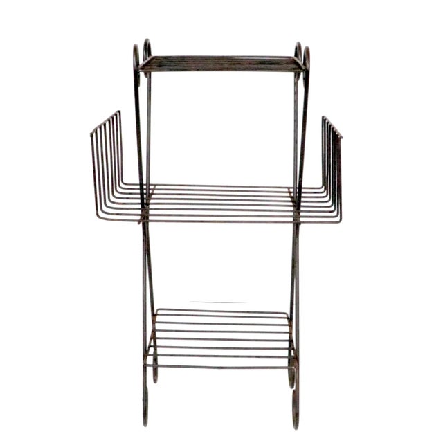 Mid Century Wrought Iron Wire Plant Stand Shelf Rack Chairish
