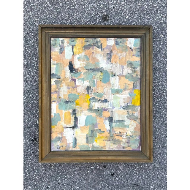 Vintage Boho Abstract Oil on Canvas For Sale - Image 4 of 4